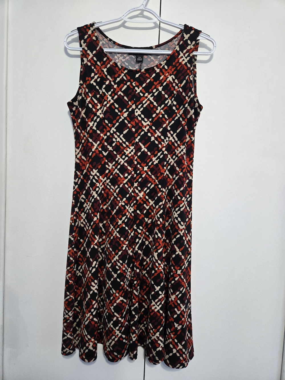 Perceptions Petite PS Dress Fit Flare Stretch Abstract Print Sleeveless‎
